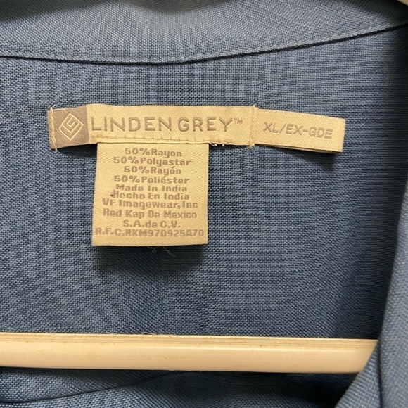Linden Gray men’s blue shirt button down nice size XL - Picture 3 of 5